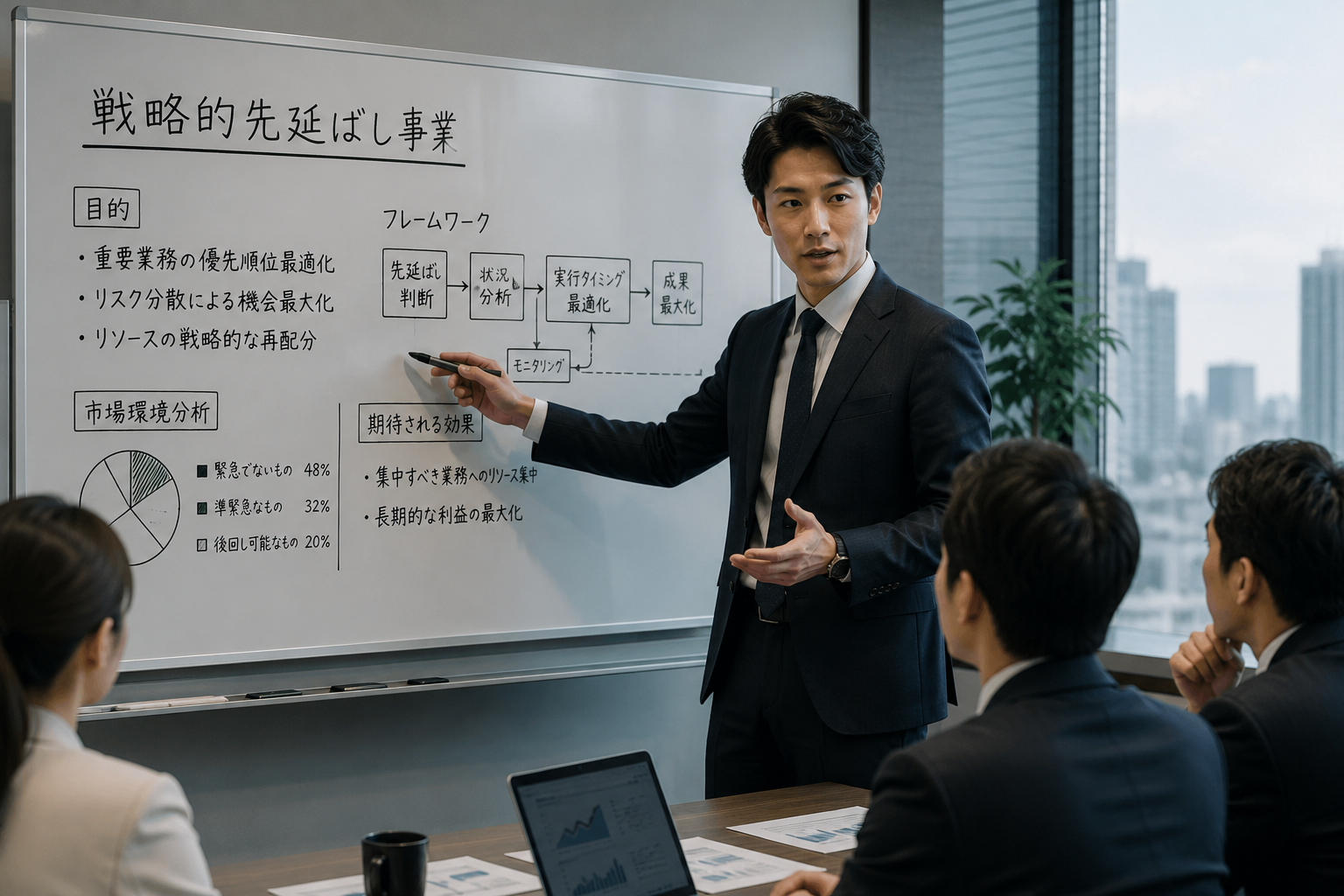 戦略的先延ばし事業のプレゼン風景
