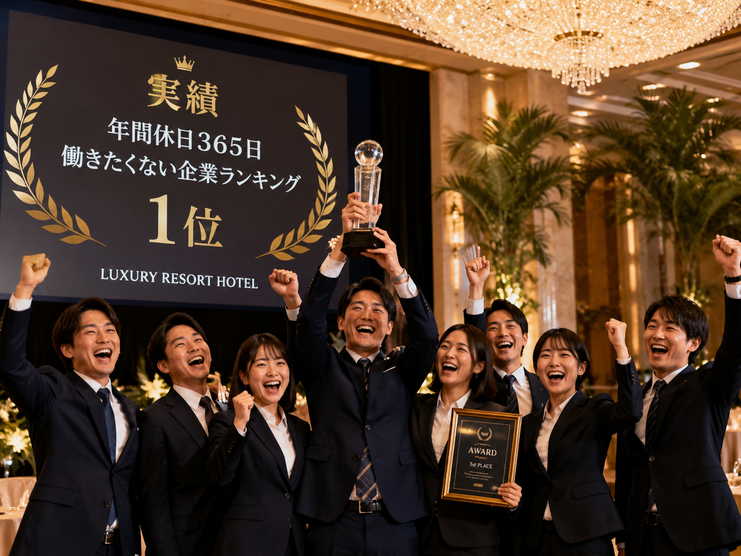海辺で昼寝する社員